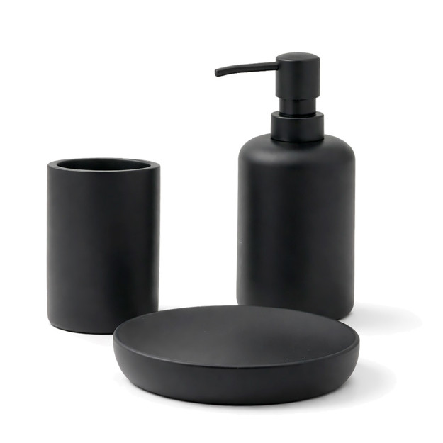 Imagen de Set de Baño 3 Piezas Carbono Polyresina Negro