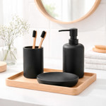 Imagen de Set de Baño 3 Piezas Carbono Polyresina Negro