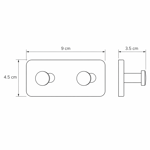 Imagen de Percha Adhesiva 2 Ganchos Negro Bambu 9x435x3.5cm Prof