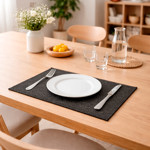 Imagen de INDIVIDUAL Lino Rectangular Negro 45x30cm