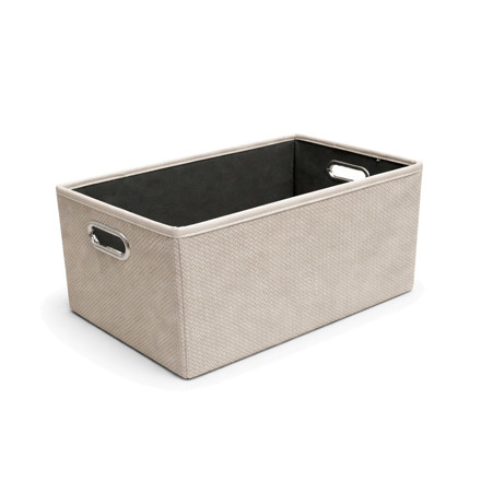 Imagen de CESTO Organizador Rectang. c/Asas Gris Grande 39x28x20cm H
