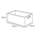 Imagen de CESTO Organizador Rectang. c/Asas Gris Mediano 34x23x18cm H