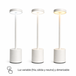 Imagen de Lampara de Mesa LED Blanca Luz Variable y Dimerizable Ø8x34cm H