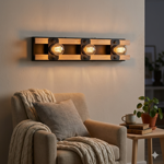 Imagen de Aplique 3 Luces E27 Drakar Madera 46x10x7cm H