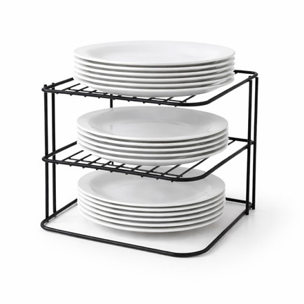 Imagen de Organizador para Platos 2 Niveles Negro 23x23x20cm H