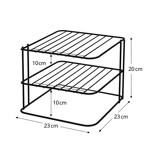 Imagen de Organizador para Platos 2 Niveles Negro 23x23x20cm H