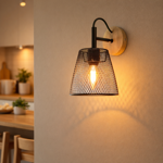 Imagen de Aplique Country 1 Luz E14 Metal / Mad. Nat.
