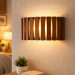 Imagen de APLIQUE de Pared Madera Castor 2 Luces E27 MADELUSTRE Rústico 32x20x13.5cm Prof