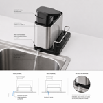 Imagen de Dispensador de Pileta Acero-Negro 18x13x19cm H