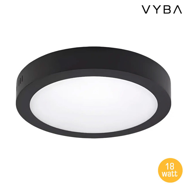 Imagen de PANEL LED Redondo Negro 18w Calido Ø22cm