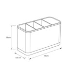 Imagen de Cubiertero 4 Reparticiones Acero-Negro 18x8.5x13cm H