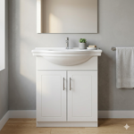 Imagen de M.Baño 60cm 2 Ptas. c/Mesada Blanco/Loza Blanca