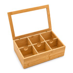 Imagen de Caja Rectangular para Té 6 Div Bamboo