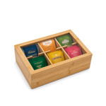 Imagen de Caja Rectangular para Té 6 Div Bamboo