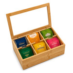 Imagen de Caja Rectangular para Té 6 Div Bamboo