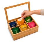 Imagen de Caja Rectangular para Té 6 Div Bamboo