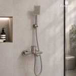 Imagen de BAÑERA Monocomando Acero Satin Plano Maneta Angulo