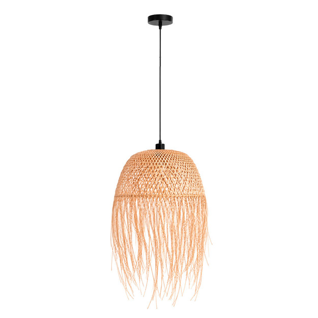 Imagen de COLGANTE 1 Luz E27 Rattan Maui c/Portalamp. Negro Ø46