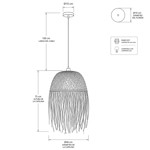 Imagen de COLGANTE 1 Luz E27 Rattan Maui c/Portalamp. Negro Ø46