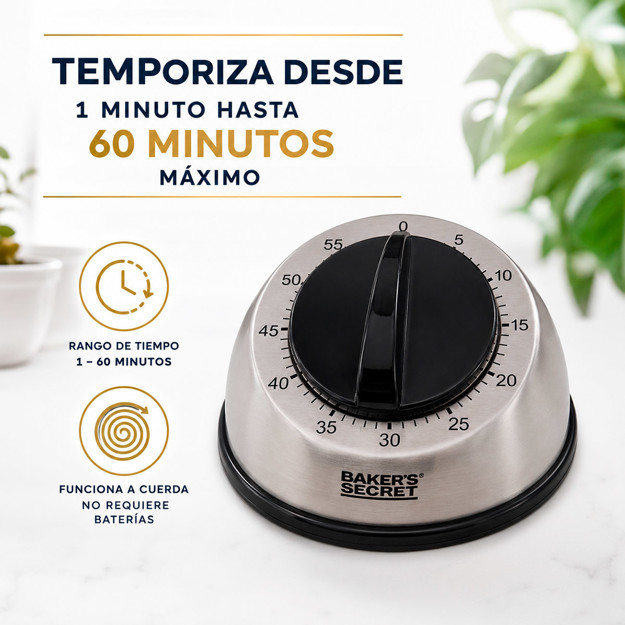 Imagen de TIMER Acero Inox a Cuerda Ø9.5cm