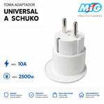 Imagen de TOMA Adaptador Universal a Schuko Blanco MIG