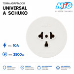 Imagen de TOMA Adaptador Universal a Schuko Blanco MIG