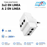 Imagen de TOMA Adaptador 3x2 en linea a 2 en linea Blanco MIG