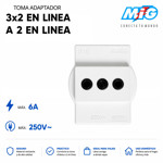 Imagen de TOMA Adaptador 3x2 en linea a 2 en linea Blanco MIG