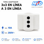 Imagen de TOMA Adaptador 3x3 en linea a 3 en linea Blanco MIG