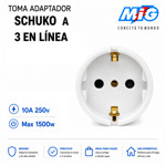 Imagen de TOMA Adaptador Schucko a 3 en linea Blanco MIG