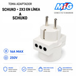 Imagen de TOMA Adaptador Schuko +2 3 en linea a Schuko Blanco MIG