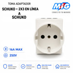Imagen de TOMA Adaptador Schuko +2 3 en linea a Schuko Blanco MIG