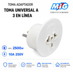 Imagen de TOMA Adaptador Universal a 3 en linea Blanco MIG