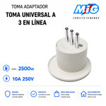 Imagen de TOMA Adaptador Universal a 3 en linea Blanco MIG