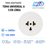 Imagen de TOMA Adaptador Universal a 3 en linea Blanco MIG
