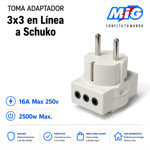 Imagen de TOMA Adaptador 3 3 en linea a Schuko Blanco MIG
