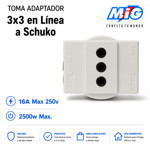 Imagen de TOMA Adaptador 3 3 en linea a Schuko Blanco MIG