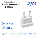 Imagen de TOMA Adaptador Americana a Ficha s/t Blanco MIG