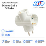 Imagen de TOMA Adaptador Schuko x 3 a Schuko Blanco MIG