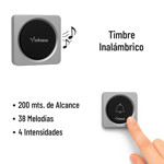 Imagen de TIMBRE Inalambrico Boton Dorado/Negro