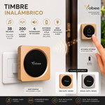 Imagen de TIMBRE Inalambrico Boton Dorado/Negro