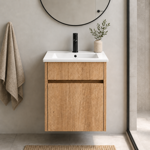 Imagen de M.Baño p/Colgar 1 Pta. Napoles Madera 42x42x45.5cm H