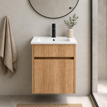 Imagen de M.Baño p/Colgar 1 Pta. Napoles Madera 42x42x45.5cm H