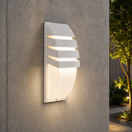 Imagen de APLIQUE de Exterior 1xE27 Aluminio Blanco 12x25cm H