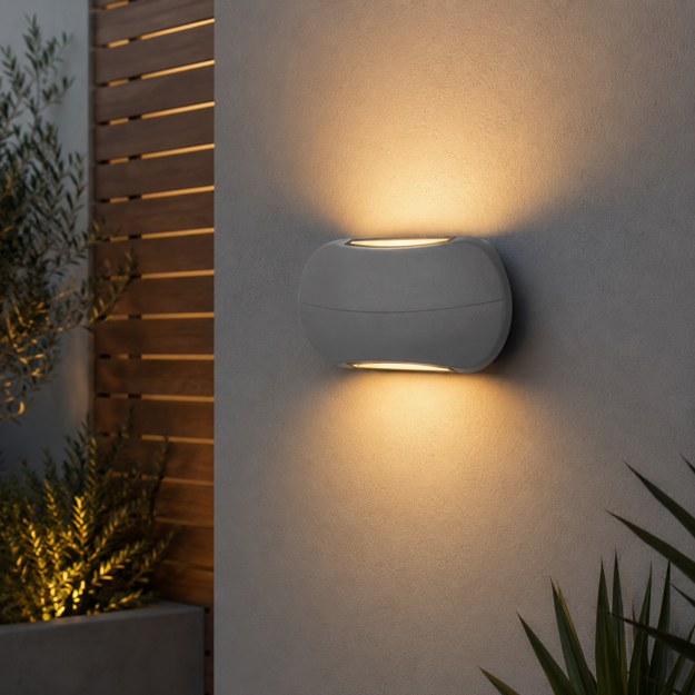 Imagen de APLIQUE Led 5+5W p/Escalera Oval Gris Calido 18x11cm
