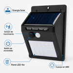 Imagen de APLIQUE SOLAR 4w LED c/sensor c/bateria IP65
