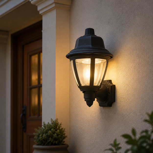 Imagen de FAROL Plastico de Pared Germanico Negro