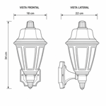 Imagen de FAROL Plastico de Pared Germanico Negro