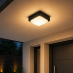 Imagen de APLIQUE Pared 4w Led Entero Cuadrado Calido Negro 14x14x5 cm