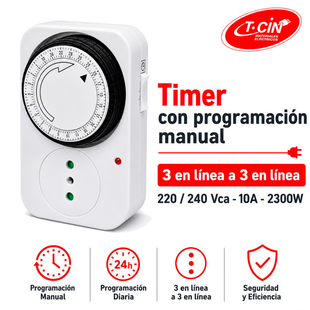 Imagen de Timer Manual - 3 en Linea / 3 en Linea 3500w